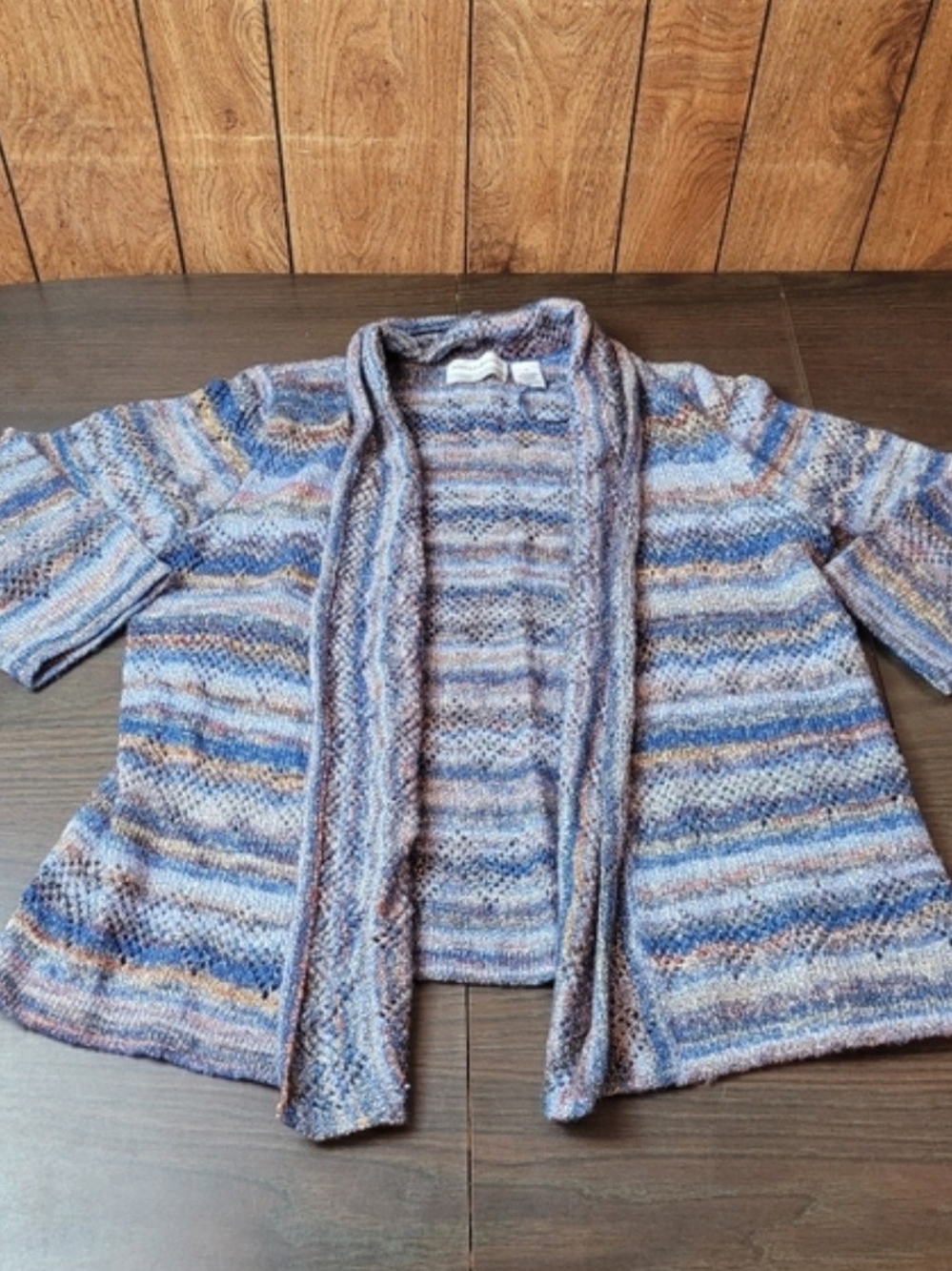 Alfred Dunner Striped Open-Front Cardigan Petite Large